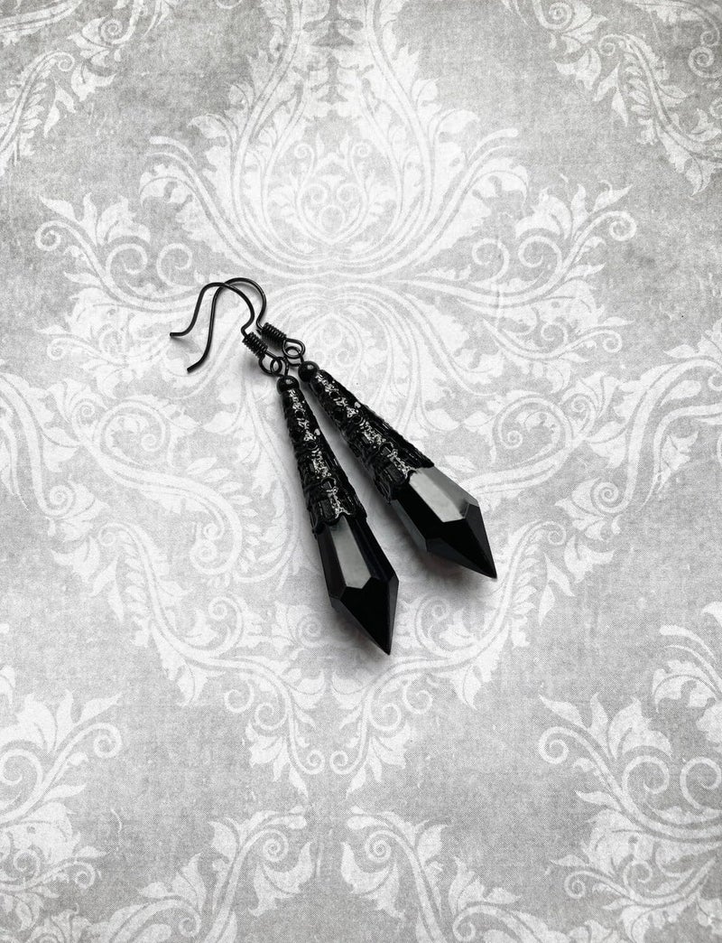 CSIYANJRY99 Goth Bat Crystal Earrings Vampire Accessories for Women Halloween Earring Gothic Jewelry Dangle Earrings Witch Victorian Vintage Dress Costume - Image 4